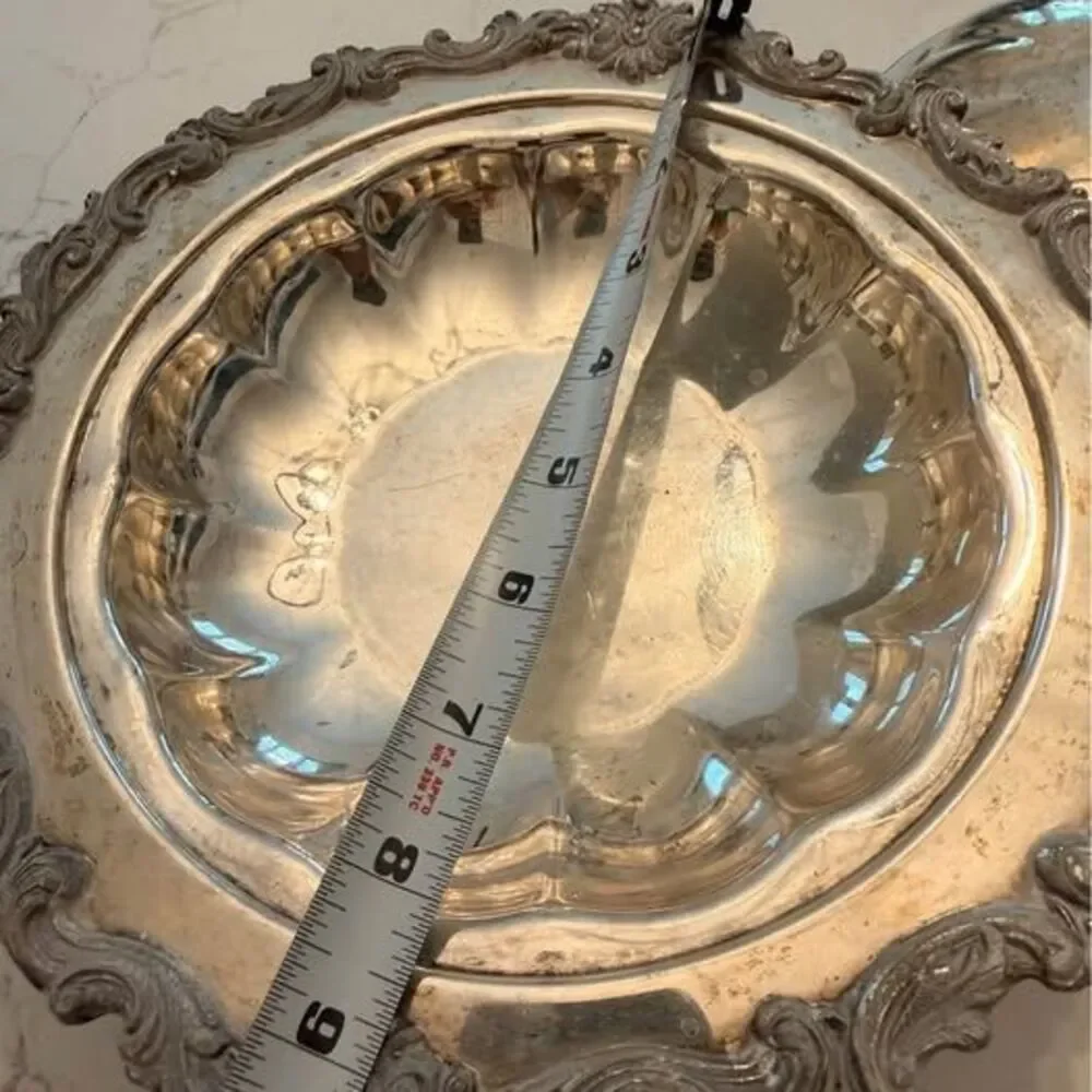 Vintage Silver-Plated Footed Serving Dish with Lid $20 Stamford